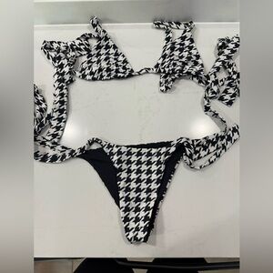Frankie's Bikinis Black and White Patterned Bikini